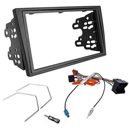 Sound-way Double DIN Car Radio Installation Kit, 2 DIN Front Panel Frame, ISO Connector Cable, Antenna Adapter, Release keys, compatible with Vauxhall Opel