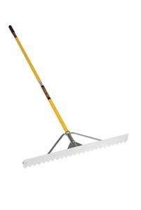 56824 Light Lute/Rake, Cushion Grip, 82", 24", Yellow Fiberglass Handle