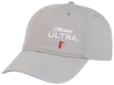 Michelob Ultra Athletic Hat, Gray, Embroidered Logo Baseball Cap
