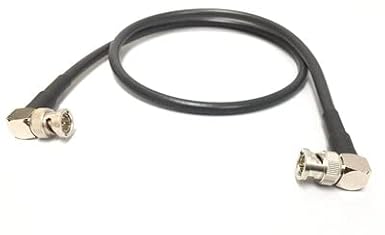 Custom Cable Connection 1 Foot - 12G Rated RG6 Belden 4694R 18AWG 4K UHD SDI BNC Right Angle to BNC Right Angle Cable 115739-1C