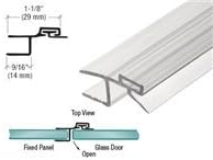 CRL Polycarbonate Strike and Door "h" Jamb With Vinyl Insert 180 Degree for 1/2" Glass by CR Laurence