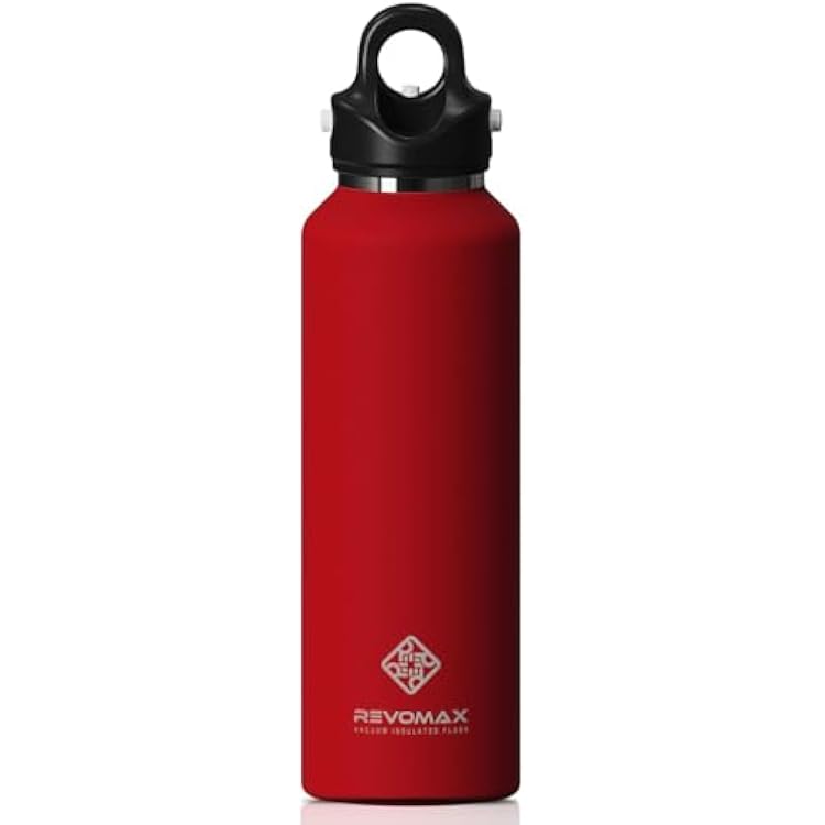 RevoMax 20oz Insulated Water Bottle, One-Hand Open Design, Vacuum Stainless Steel Water Bottles, Keep 36H Cold18H Hot, Leakproof and BPA Free, Sports Flask for School, Travel, Gym