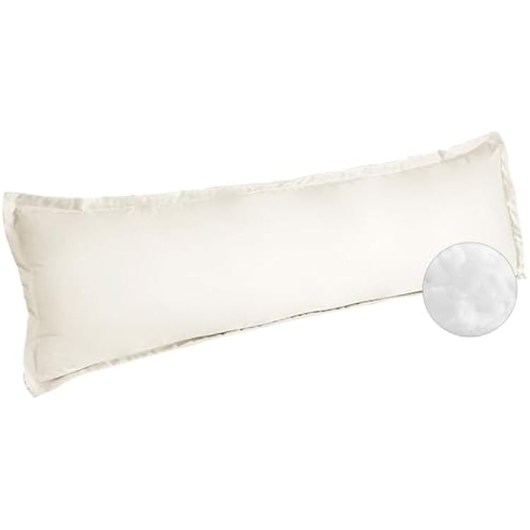 Beige Body Pillows for Adults, Full Body Pillow,Breathable Things Used on The Bed for Side Sleeper19  59 Inch