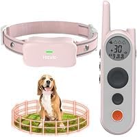 Htcuto Wireless Dog Fence System Electric Fence for Dogs 6000FT Shock Collar for Dogs Training Collar with Remote Waterproof Rechargeable Safe Pet Containment System Boundary for 1 Large Medium Dog