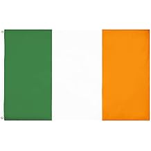 ANJOR Ireland Flag 3x5Fts Irish National Flag with Brass Grommets 3 X 5 Ft