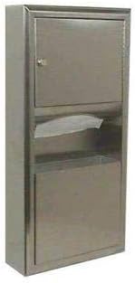 Bobrick B-3699 Classic Series Surface-Mounted Folded Paper Towel Dispenser/Waste Receptacle, 14-1/4? W x 28? H x 4-1/4? D, Stainless Steel