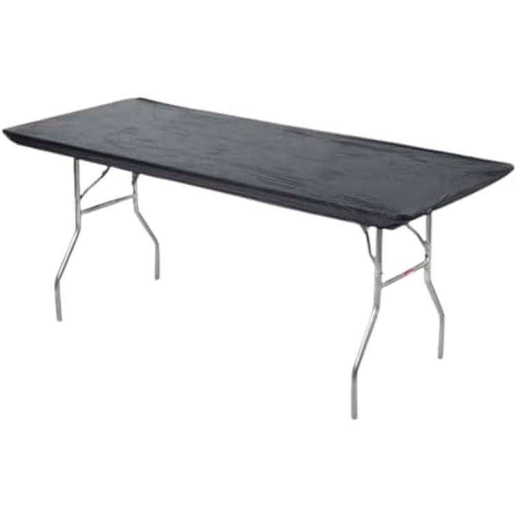 Kwik-Covers 8 Rectangle Plastic Table Covers 30 x 96, Bundle of 5 Black