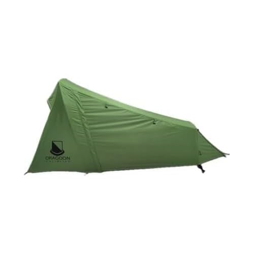 Dragoon Unlimited Ridgeback One Person Tent, Easy to Setup Ruggedized Waterproof Tent for Camping Polyester, Green