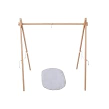 Premium Beechwood Montessori Baby Gym & Clothing Rack | Foldable, Portable, Safe Star-Lock System | Doubles as Wooden Dress-Up Stand | Handmade in Natural Finish