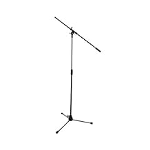 MIYAKO Quality Professional Microphone Stand Tripod Style with Chrome Boom Stand and Four Adjusting Knobs