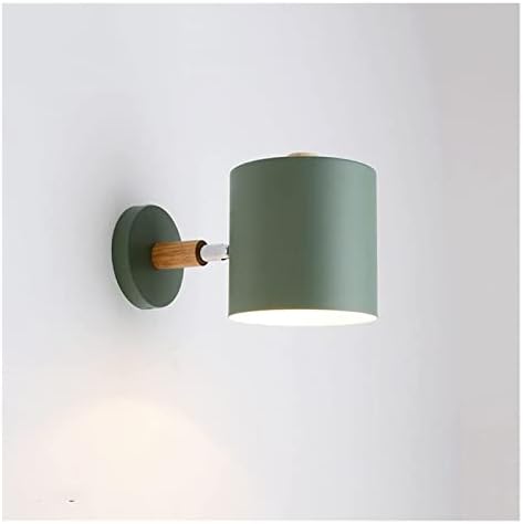 Wall Lamp Light Adjustable Wall Sconce Lamp Wood Bedside Reading Wall Light, Headboard Lighting Fixture, Wall Mounted Lamps for Bedroom Living Room Hallway Study, E27 Socket Color : Green