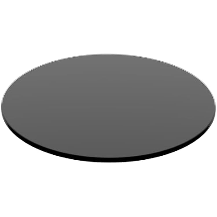 20 Inch Round Black Tempered Glass Table Top, Black Table Surface Protector, Safe 14 Thick-Round Polished Edge, Replacement Glass Top for Home, Office, Patio, OutdoorIndoor