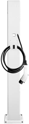 EV Charging StationOutdoor EV Charging Stand, Pedestal Mounted EV Charging Station, Electric Vehicle Pile, Universal Wall Charger Holder, Floor Mounted, All Weather(White)