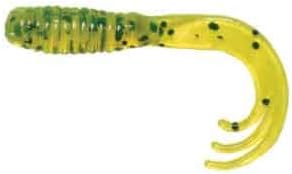 Big Bite Baits 2" Triple TIP GRUB/Chartreuse Pepper (10 Pack)