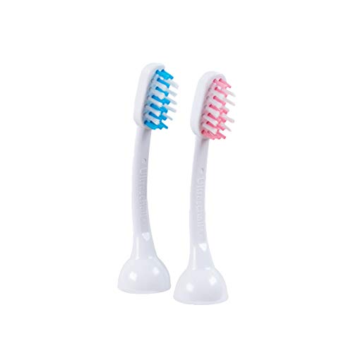 Emmi-dent MetallicProfessional 2-Pin Bristle-Head Attachments - Electric Toothbrush Replacement Heads. Cleans with Ultrasound Waves Braces 2 Pack