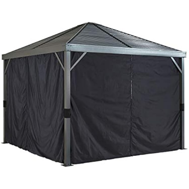 Rio Beach Sojag Accessories Set of 4 8 x 8 Curtains for Sanibel Outdoor Gazebo, Black