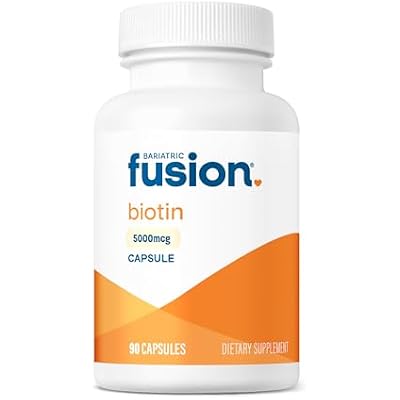 Bariatric Fusion Biotin 5000mcg Vitamin | Easy to Swallow Capsules Biotin Supplement for Hair Growth | 90 Count | 3 Month Supply
