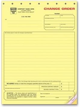 Special Contraction Change Order Forms