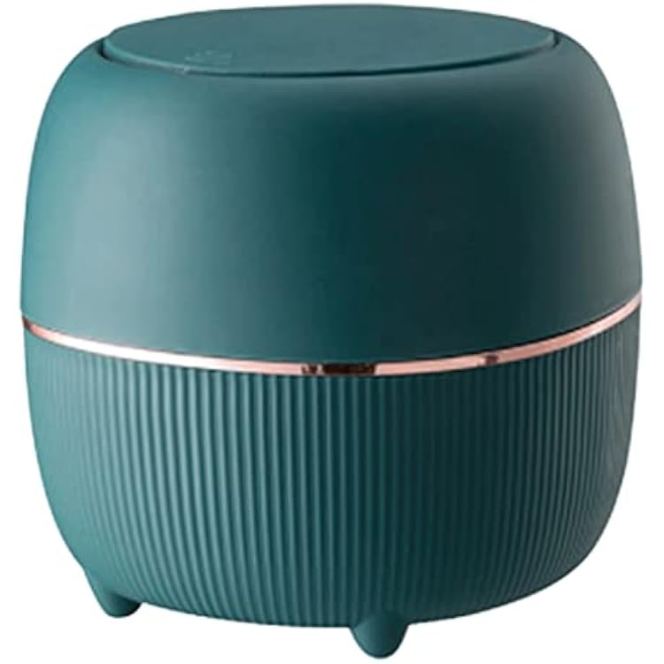 Trash Can Plastic Mini Trash Can,Garbage can Dispenser for Bathroom Vanity, Desktop, Makeup Sponges, Tissues,Garbage bin with lid Wastebasket Color : Green