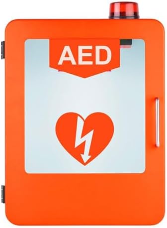 Cardiac Defibrillator Storage Cabinet with Alarm - Secure AED Box for Home, Office, Hospital, and Public Safety
