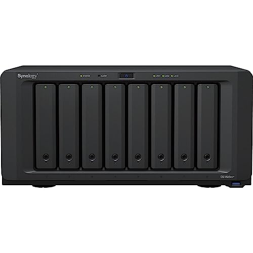 Synology DiskStation DS1823xs NAS Server with Ryzen 3.35GHz CPU, 32GB Memory, 32TB HDD Storage, 1TB M.2 NVMe SSD, 1 x 10GbE LAN Port, DSM Operating System