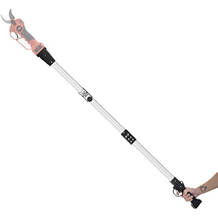 Kebtek 75 Inch Foldable Extension Pole Electric Pruning Shear- 3 Stage and Sturdy Aluminum Alloy Extension Rod