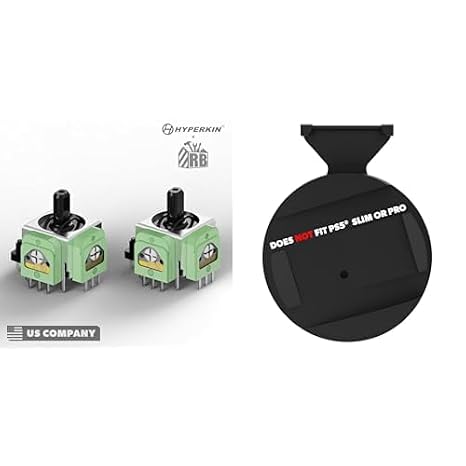 Hyperkin PS5 Hall Effect Joystick Replacement (2 - Pack) Drift - Free Modules for DualSense, with PS5 Stand Disc Edition - Horizontal/Vertical, Non - Slip, Easy - Install Black Base (Not for PS5 Slim)
