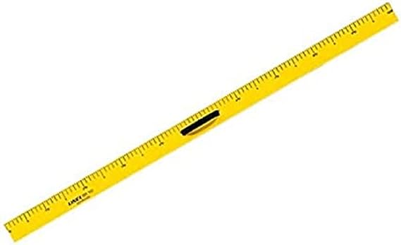 Linex BB100 100cm Blackboard Ruler with Handle and Rubber Knobs Plastic Metric Split Centimetre and Inch Scale Yellow