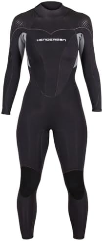 Henderson 5mm Womens Thermoprene Pro Back Zip Wetsuit, Black  Black, Size: 10