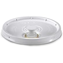 3.5, 5, 6, 7 Gallon White Plastic Snap-on Pail Lid w/ Pour Spout ~ (1 Lid) ~ HDPE (High Density Polyethylene) Utility Bucket Top for Pouring Contents