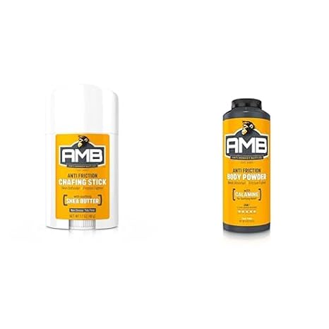Anti Monkey Butt Anti Chafing Kit, Includes: Anti Chafing Stick with Shea Butter and Almond Oil & Body Powder for Women and Men, Anti Itch Foot Powder with Calamine, Talc Free Hypoallergenic Formula