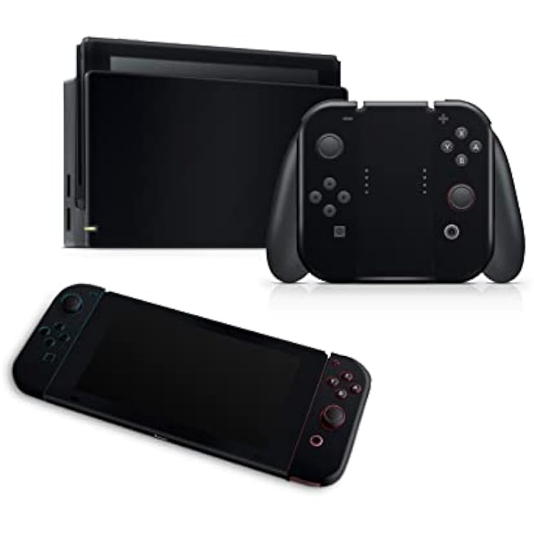 ZOOMHITSKINS Skin Compatible with Switch, Solid Black Minimal Design, Durable 3M Vinyl Decal Wrap, Precision Fit, Bubble-Free, Made in USA