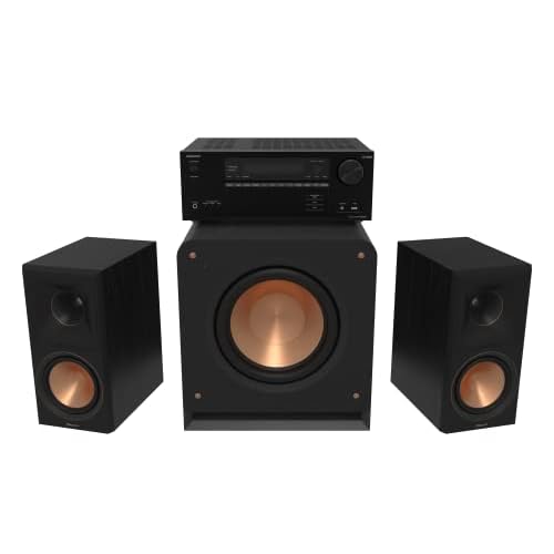 Klipsch Reference Premiere RP-600M II 2.1 Home Theater System with 6.5 Cerametallic Woofers in Ebony with Onkyo TX-NR6100 7.2 Channel THX Certified Network AV Receiver