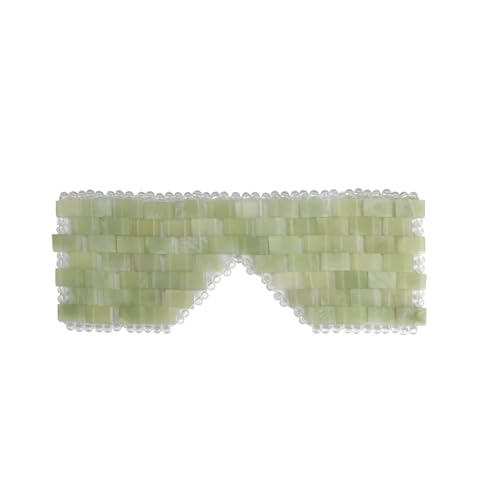 gemshan Jade Eye Mask - 100% Natural Real Jade, Reusable HotCold, Therapy Mask for Anti Aging WomenMen Spa Quality