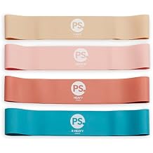 POPSUGAR Mini Loop Bands - Set of 4, 2" Wide Progressive Resistance Bands for Working Out, Exercise Bands for Men & Women for Warm-Up, Lower Body Workout & Strength Training, Latex Fitness Bands