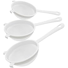 3 Pcs Plastic Nylon Fine Mesh Kefir Strainer Set with Handle, Sieve Fine Mesh Colander Flour Sifter for Yogurt Baking Kitchen Kefir Tea Juice Pasta