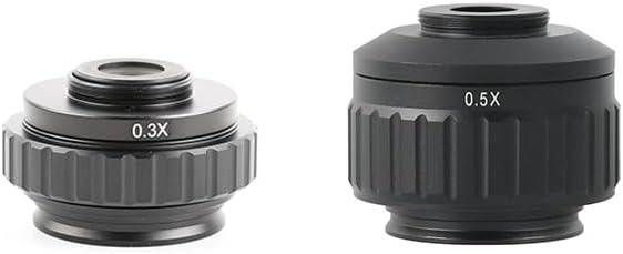 1pc C Mount Adapters Lens 0.3X 0.4X 0.5X CTV for Trinocular Stereo Microscope Camera 38MM Interface Increased Field of Vision(0.3X 0.5X)