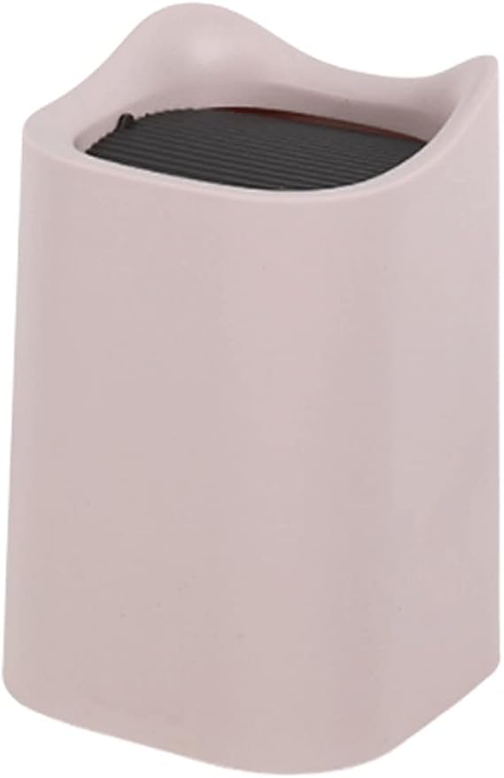 Trash Can Cute Mini Trash Can with Swing-Close Lid,Plastic Garbage Can for Desktop Coffee Table,Rectangular Garbage Bin with Double Bucket Wastebasket (Color : Pink)