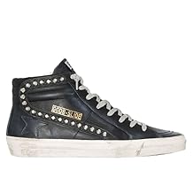 Golden Goose Slide Classic Leather Upper Studs Womens Distressed Sneakers