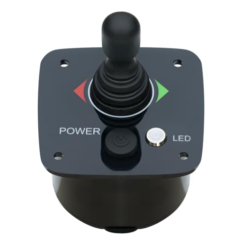 Single Boat Joystick Thruster Controller, Ergonomic Control Stick with LED Indicator Lights, Sealed Marine Panel, 12V24V Dual Voltage, Compatible with Lewmar Thrusters TTRTSRTVRT