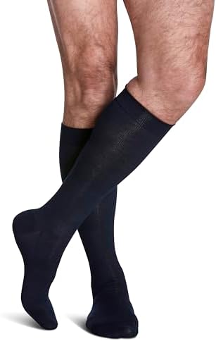 Sigvaris Men's Sea Island Cotton 191 Calf High Compression Socks 15-20mmHg - Men's Size 6.5 - 8.5