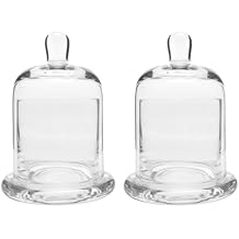 Garneck 2 Sets Home Decor Glass Cloche Candle Holder Bell Jar Simple Candle Cup for Wedding Festive Bar