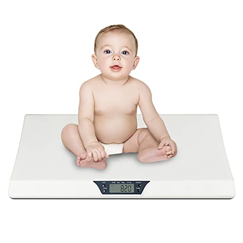Baby Scale, YiiMO Electronic Digital Pet Scale in lbs and Ounces LCD Display for Infant, Toddler, Newborn, Puppy, Cat, Dog Weight with Hold Function Max 44LB White