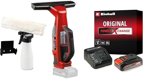 Einhell BRILLIANTO - Solo, Akülü Cam Temizleme Makinesi ve Einhell 18V 2,5 Ah PXC Starter Kit (Başlangıç Seti)
