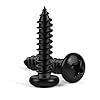 #4 x 1 Pan Head Self Tapping Screws Sheet Metal Wood Screws, Black Oxide, 304 Stainless Steel 18-8, 100 PCS