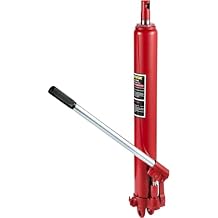 VEVOR Hydraulic Long Ram Jack, 8 Tons/17363 lbs Capacity, with Single Piston Pump and Clevis Base, Manual Cherry Picker w/Handle, for Garage/Shop Cranes, Engine Lift Hoist, Red