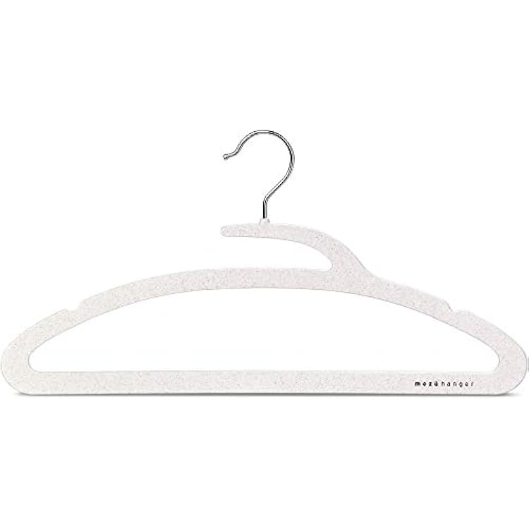 Mozu Hanger by Ensu Design - Luxury Easy OnOff No-Stretch Eco-Friendly Wheat Straw Hangers 40-Pack