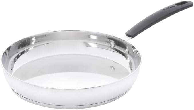 ProCook Gourmet Uncoated Stainless Steel Frying Pan - 28cm, Durable Heavy Duty Saute Skillet - Induction Safe Cookware