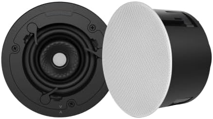 8" Round In-Ceiling Speakers with White Trim by Sonance