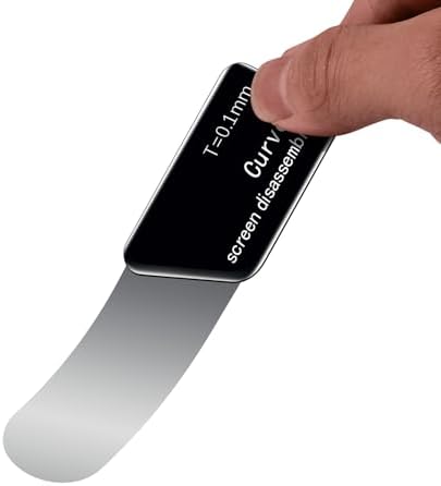 MMOBIEL Ultra-Thin 0,1mm Professional Stainless Steel Curved Spudger Pry Blade Repair Opening Tool